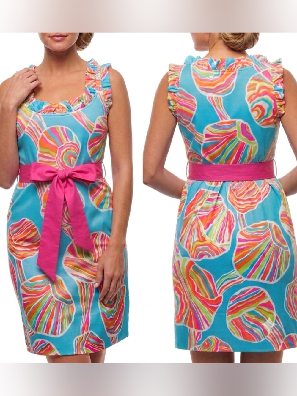 Gretchen Scott Designs Girly Girl Sleeveless Ruffle Neck Dress M